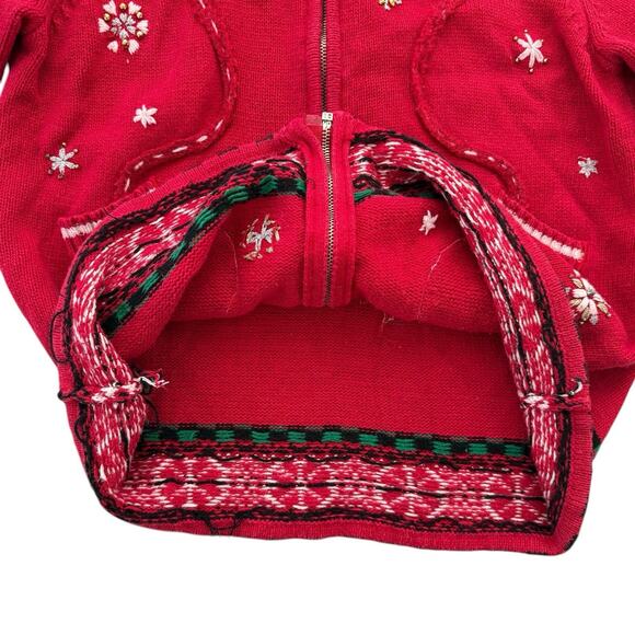 Vintage Design Originals Studio Joy Christmas Sweater Red Mittens Women's M - Picture 6 of 14